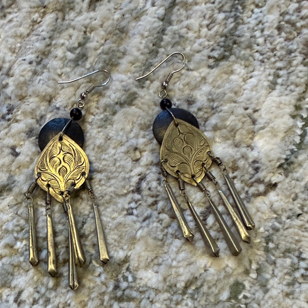 Bohemian silver Teardrop Dangle Earrings